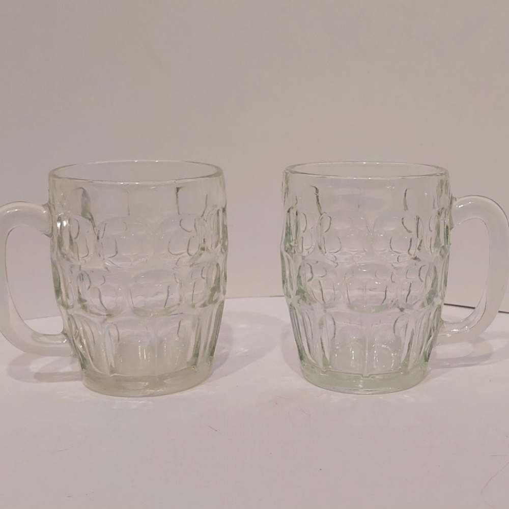 Vtg. Glass Beer Mugs